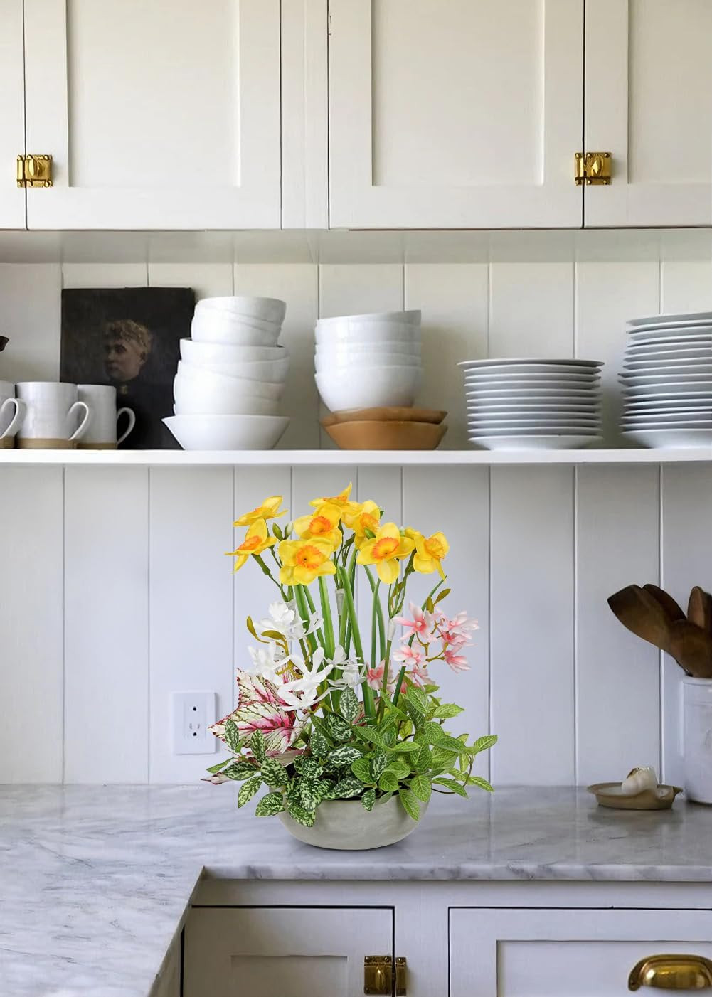 Realistic 11.8″ Artificial Flower Centerpiece for Home & Office Decor