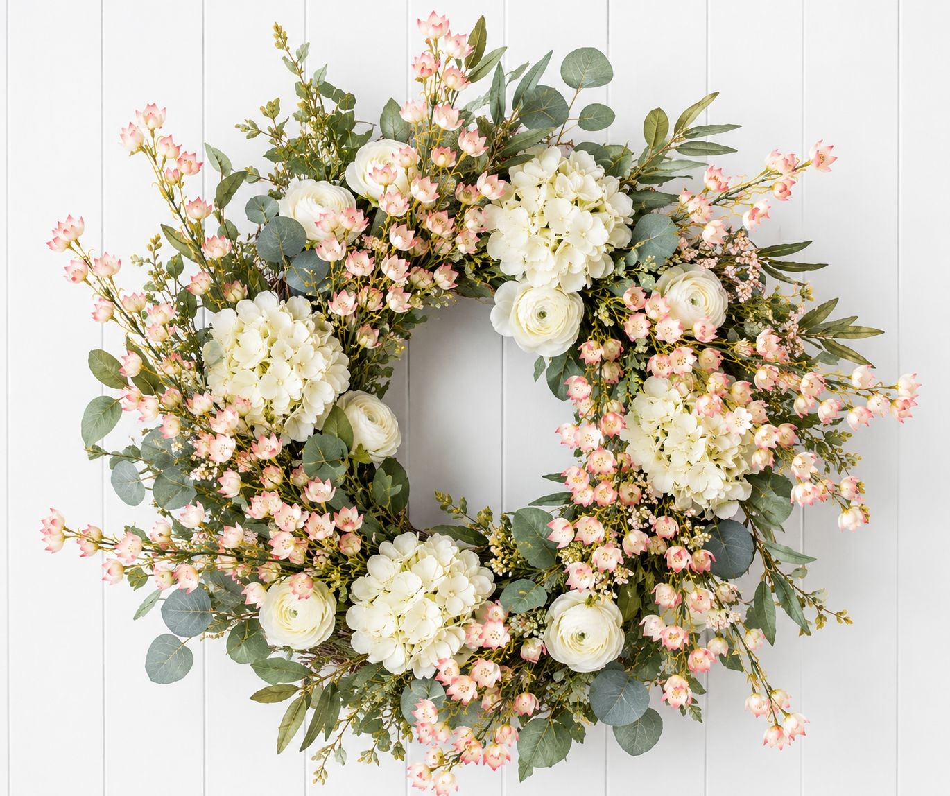 Artificial Dogwood Style Flower Stems Set of 2 Blush Pink White Faux Floral Bran