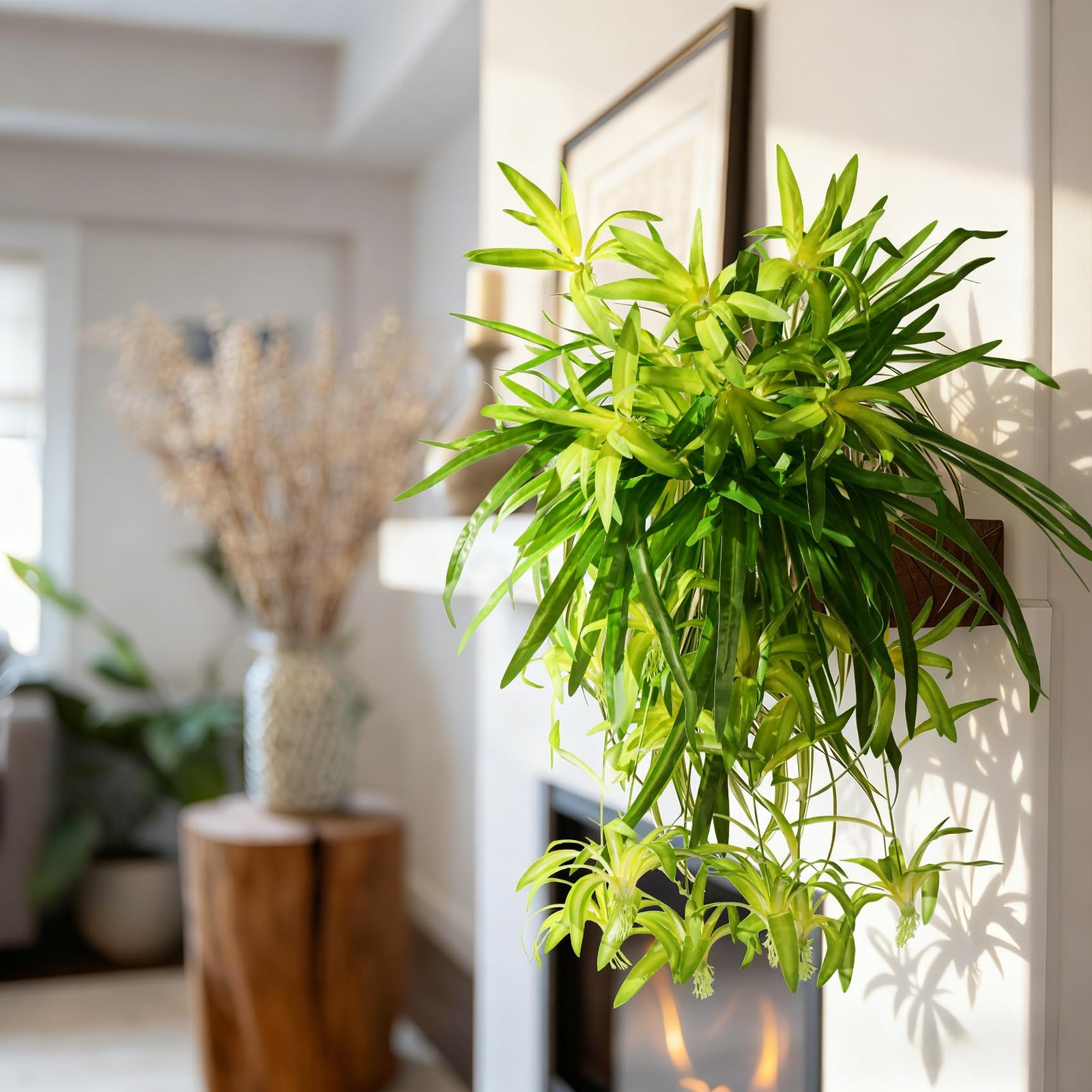 2 Pcs Artificial Spider Hanging Plant Artificial Bracketplant Chlorophytum Fa…