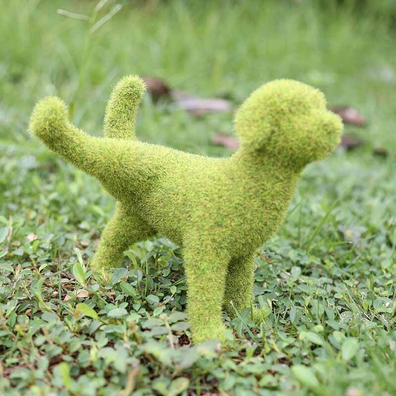 Dog Statue Decorative Cat Topiary Flocking Sculptures Outdoor Garden Yard Decor
