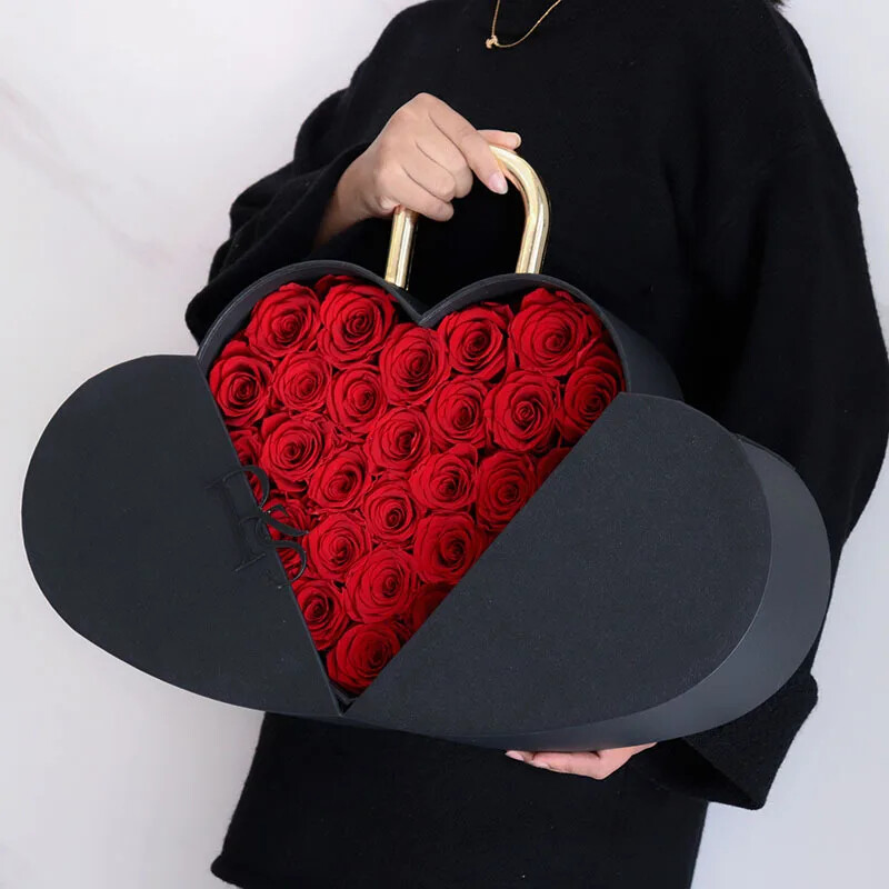 Wholesale Heart-Shaped Velvet Gift Boxes for Preserved Flowers