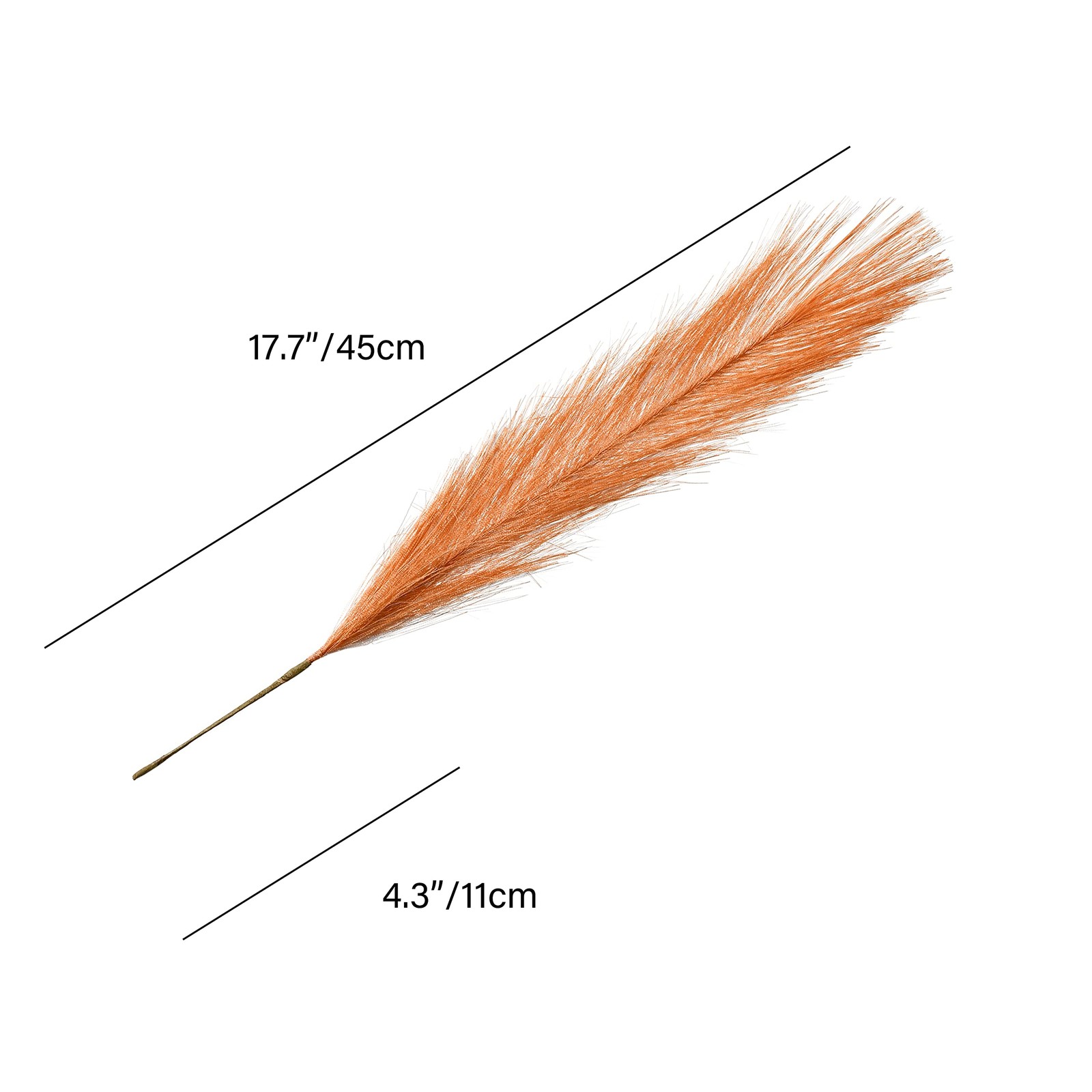 20 Stems Orange Silk Pampas Grass Bouquet