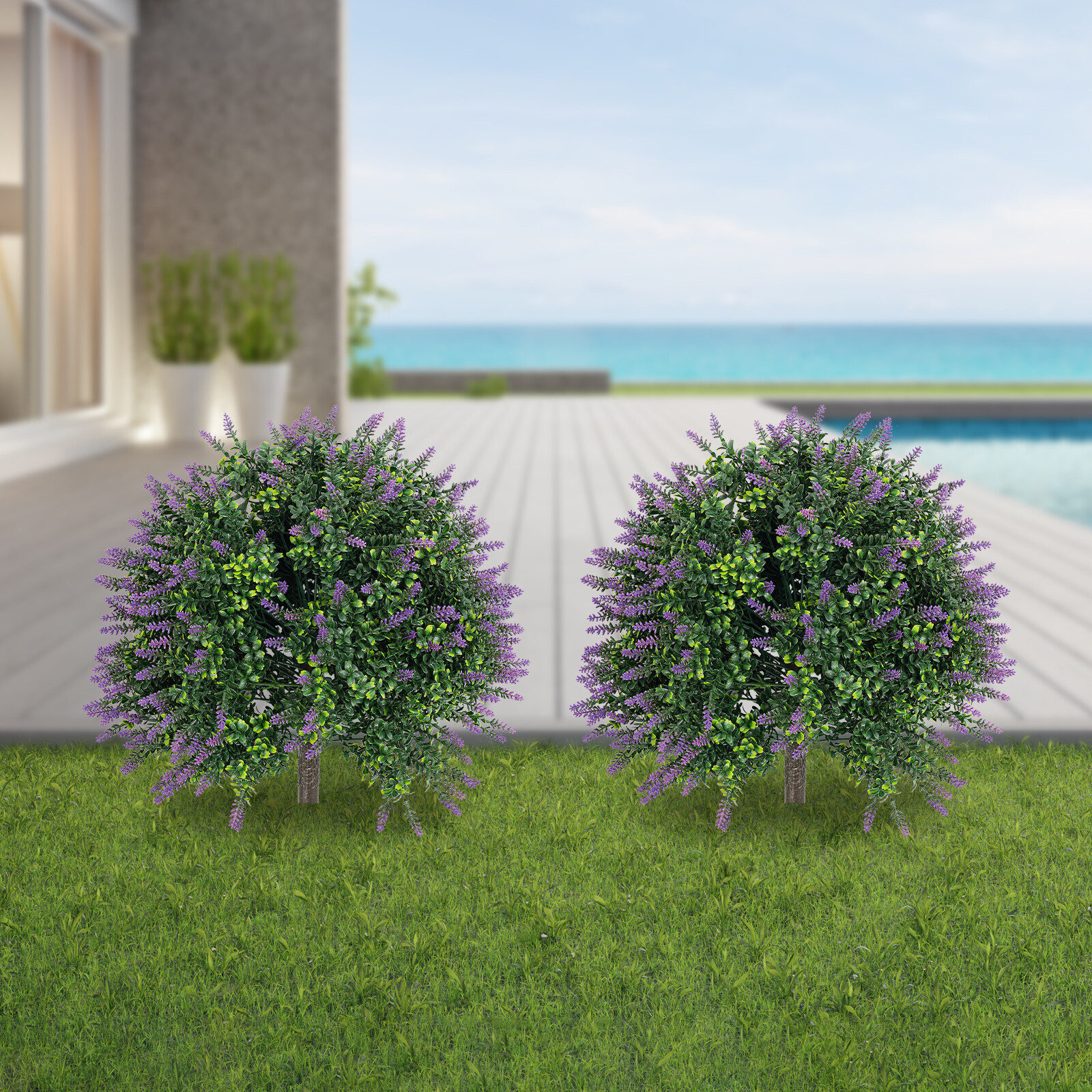 Purple Lavender Garden Decoration Spherical Artificial Plants