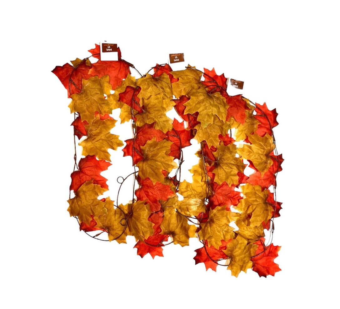 Artificial Autumn Maple Leaf Garland 18ft