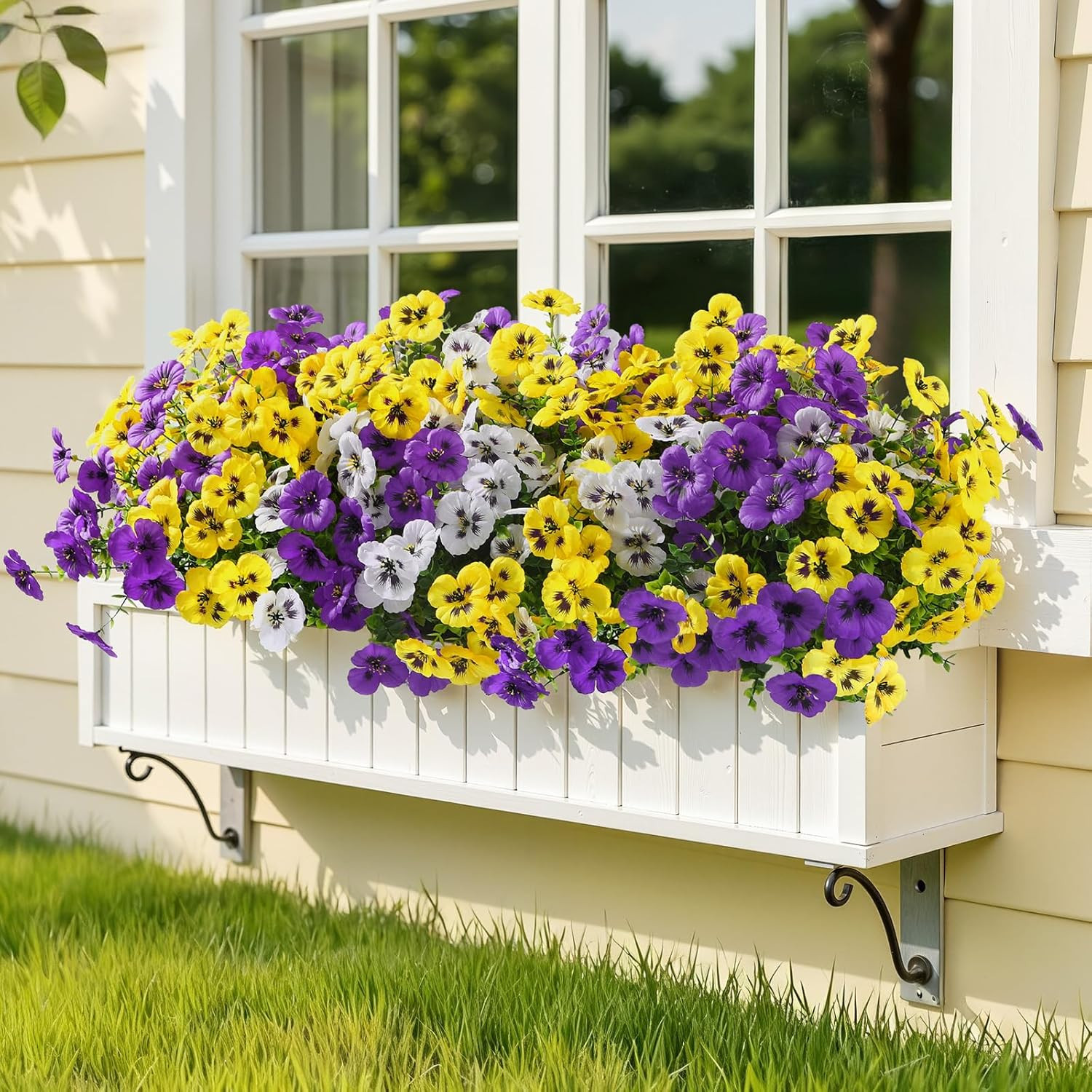 Alupssuc 48 Bundles Artificial Flowers for Outdoors, Fake Spring Flowers for Dec
