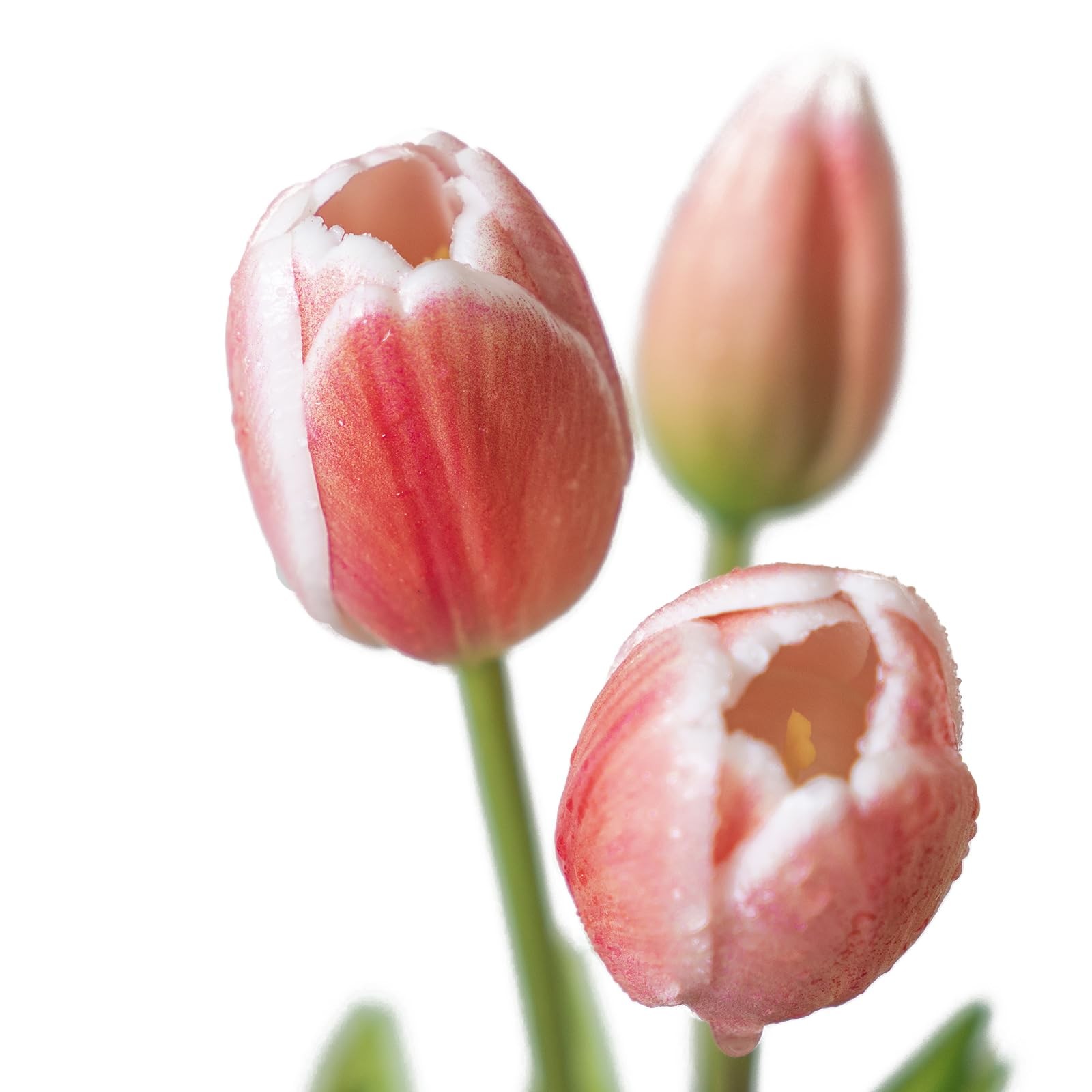 15pcs Artificial Tulips Flowers, Latex Bouquet, Fake Tulips for Office Weddin…