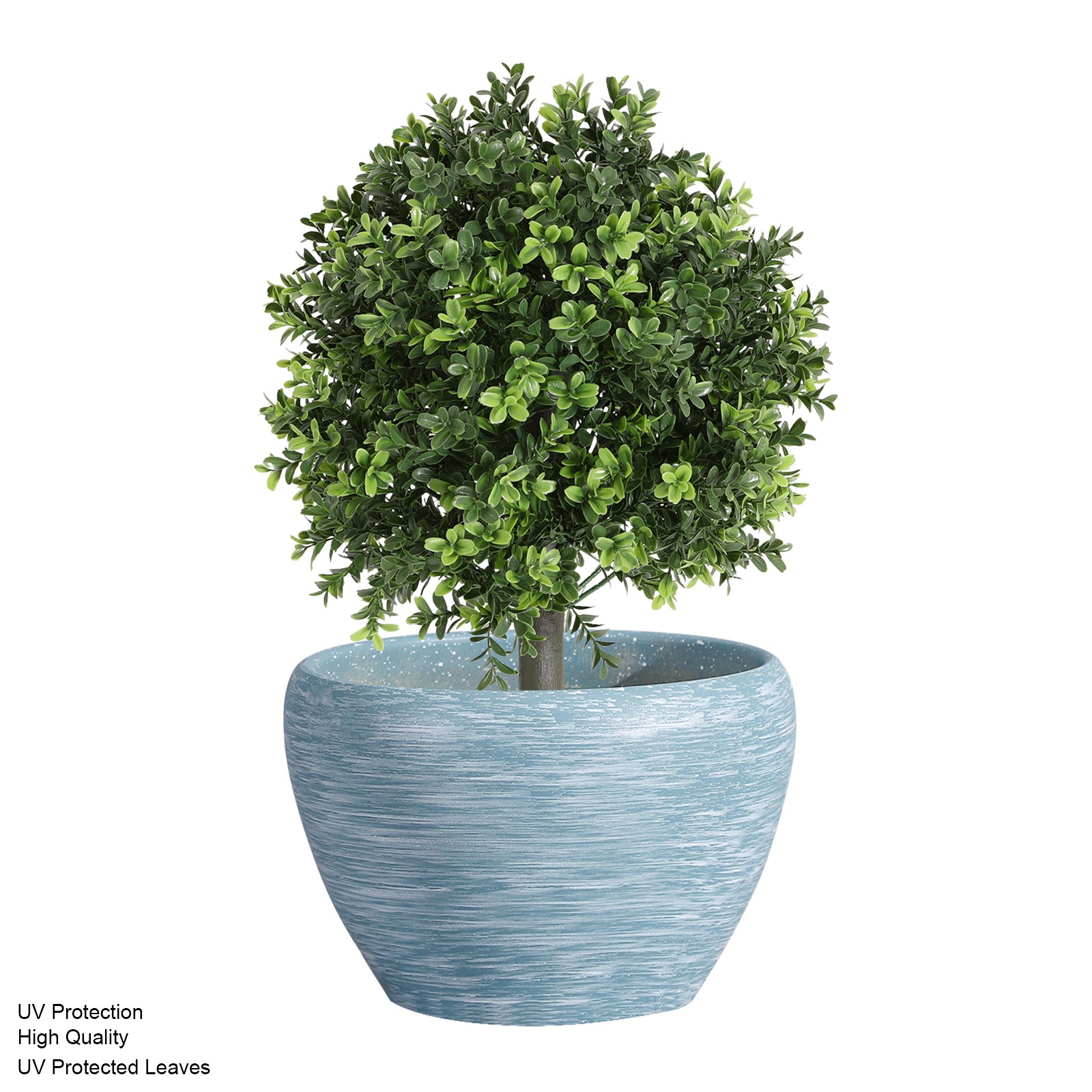 2pcs 22 inch Artificial Boxwood Topiary Ball Trees With Ground Spike UV-Tolerant
