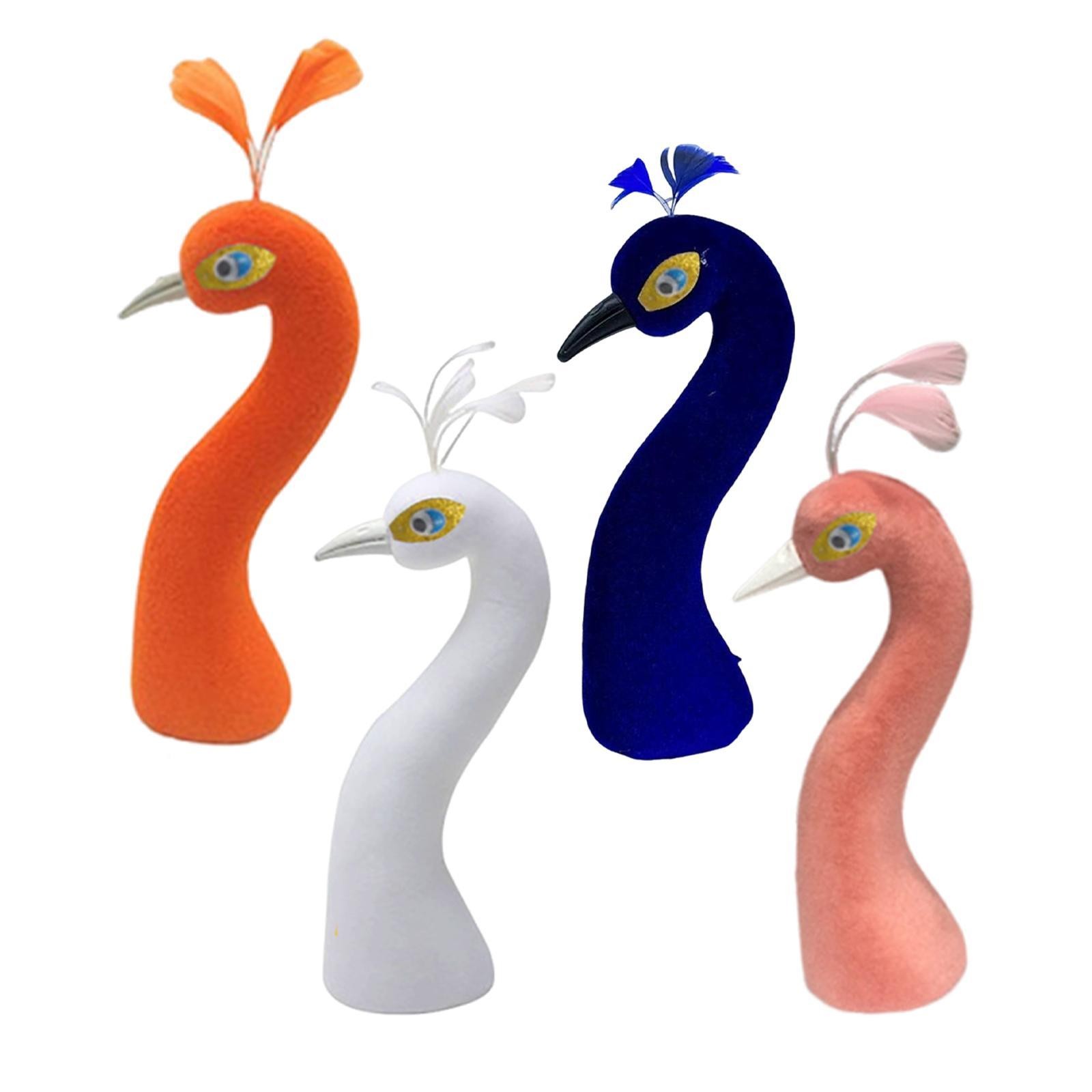 Peacock Mannequin Head Collectible Sculpture Suitable for Home Cabinet Bookshelf
