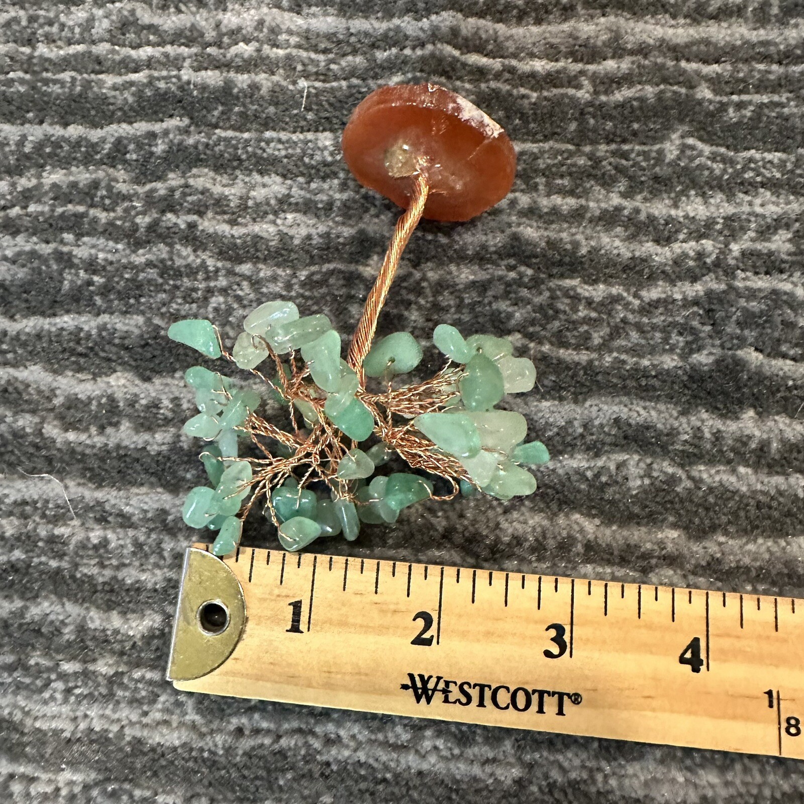 Crystal Tree Healing Natural Green Gemstone Stone Base Copper Wire Handmade