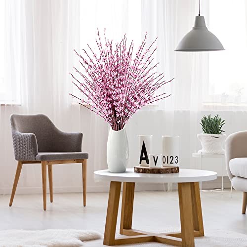 10 Pcs 29.5’’ Long Artificial Jasmine Flowers Tall Fake Flower Bouquet Pink