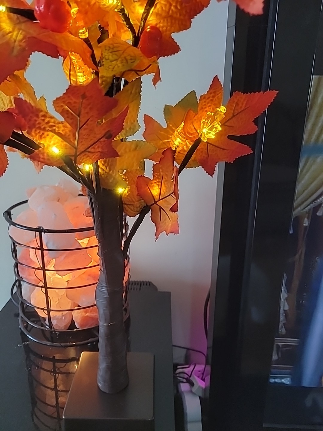 24″H Maple Leaf Table Tree – Autumn Fall Harvest Décor LIGHTS UP Battery Opera