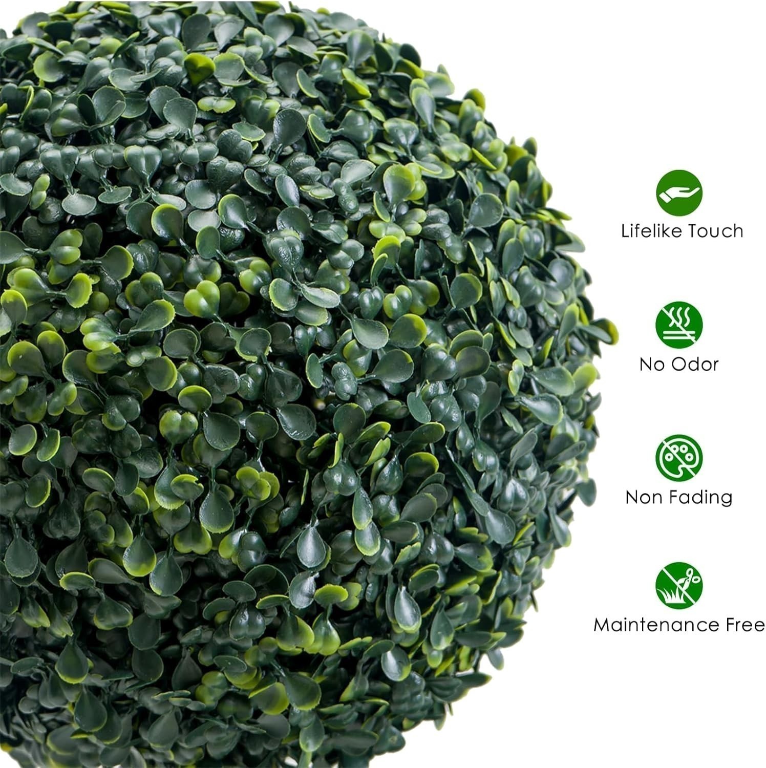 90cm Artificial Topiary Ball Triple Ball Fake Plant Faux Porch Garden Home Decor