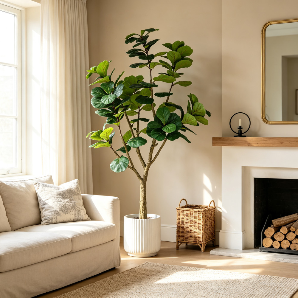 6ft Artificial Fiddle Leaf Fig Tree Faux Potted Plant Indoor Decor