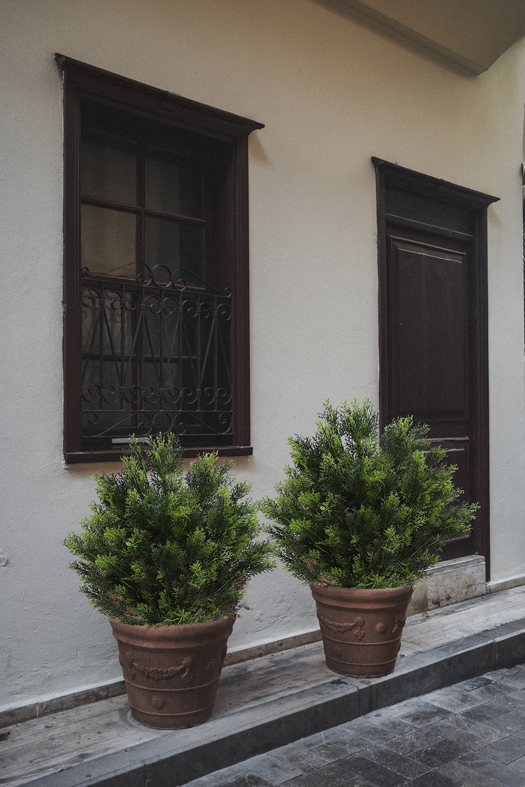 31 Inch Tall Artificial Cedar Topiary Tree Set of 2 Faux Cypress Evergreen Po…