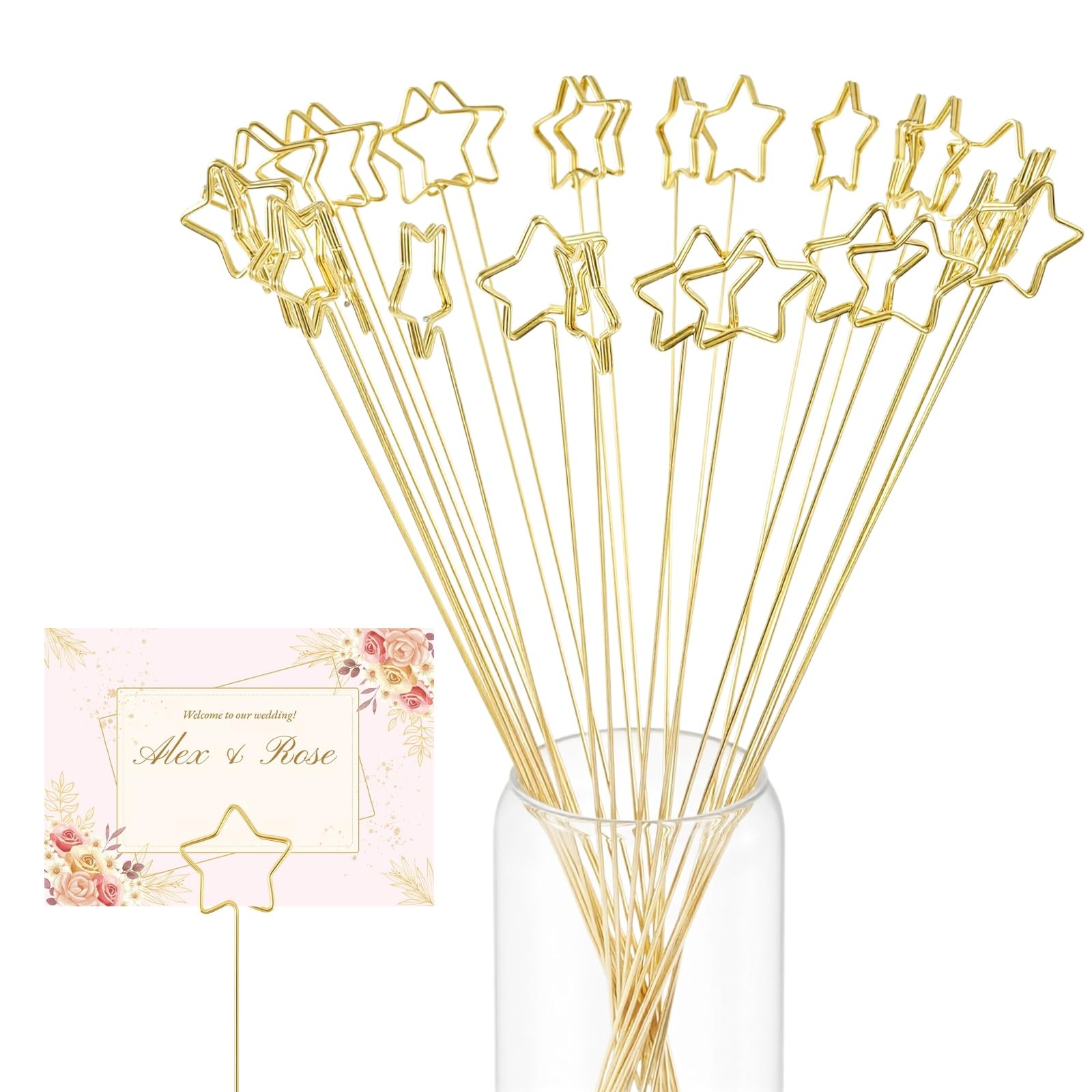 30-Pack Floral Picks Flower Bouquet Decoration Picks – 13 Inch Metal Sticks f…