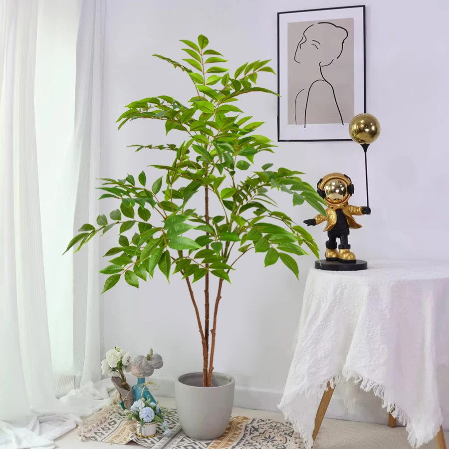 76-140Cm Large Artificial Ficus Tree Branch Fake Lacquer Tree Plastic Banyan Pla