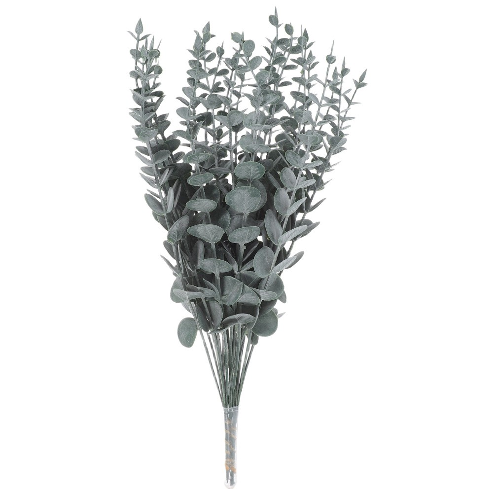 25Pcs Reusable Plastic Eucalyptus Stems Greenery Wedding Farmhouse Decor
