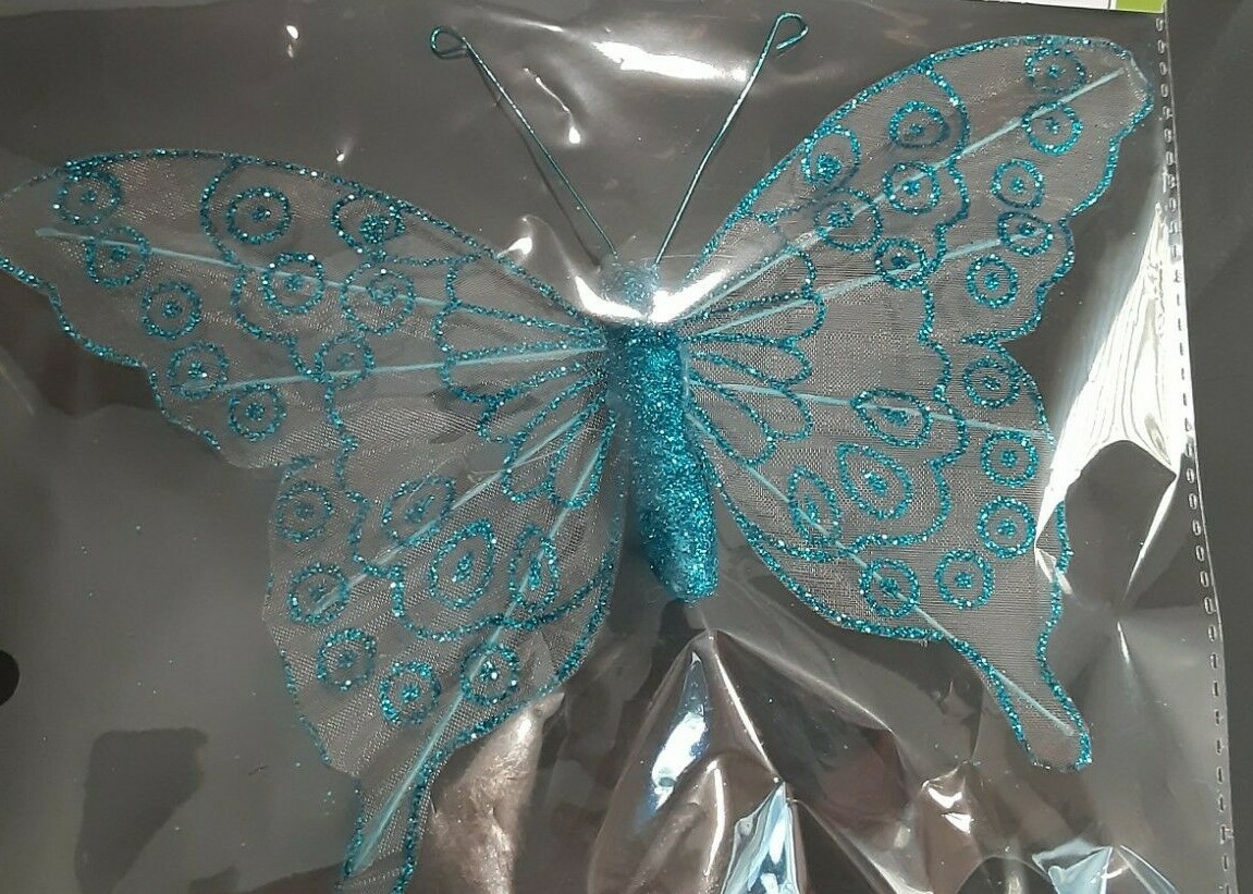 FLORAL GARDEN Butterfly Decoration Choose 1 from 4 Different Colors 7.72″