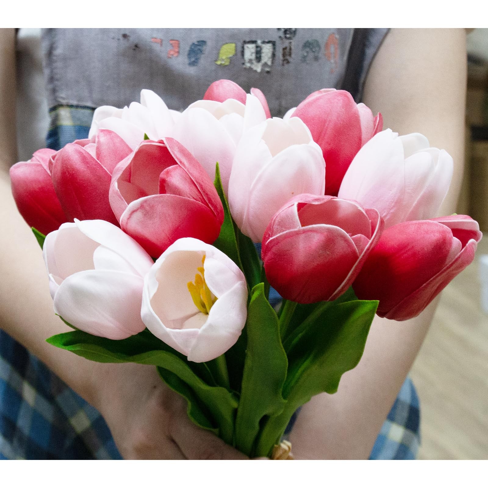 Artificial Tulip in Bulk for Home Kitchen Wedding Bridal Bouquet,Fake Flowers…