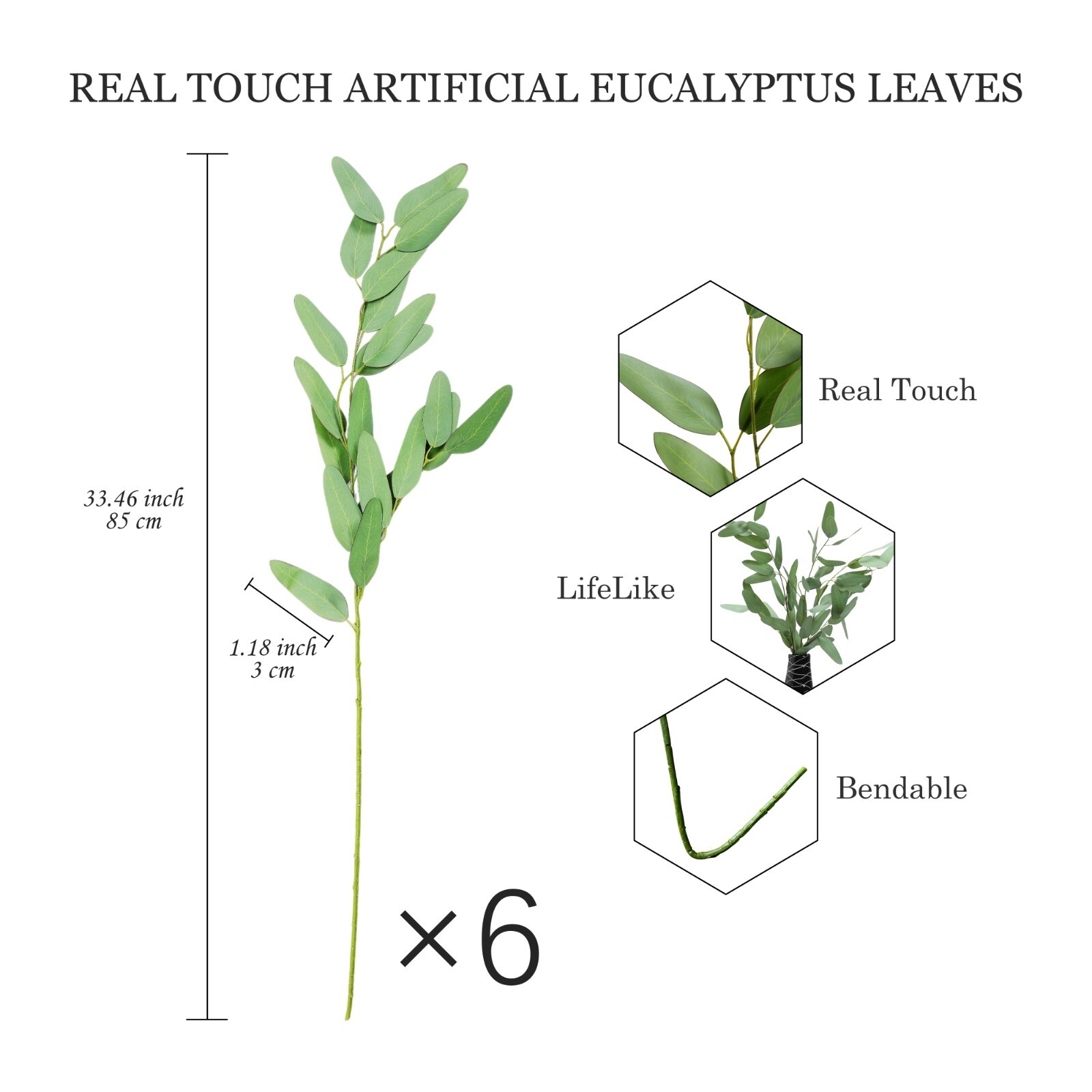 10-Stem Artificial Greenery Set.Magnolia Lotus & Eucalyptus.DIY Projects.