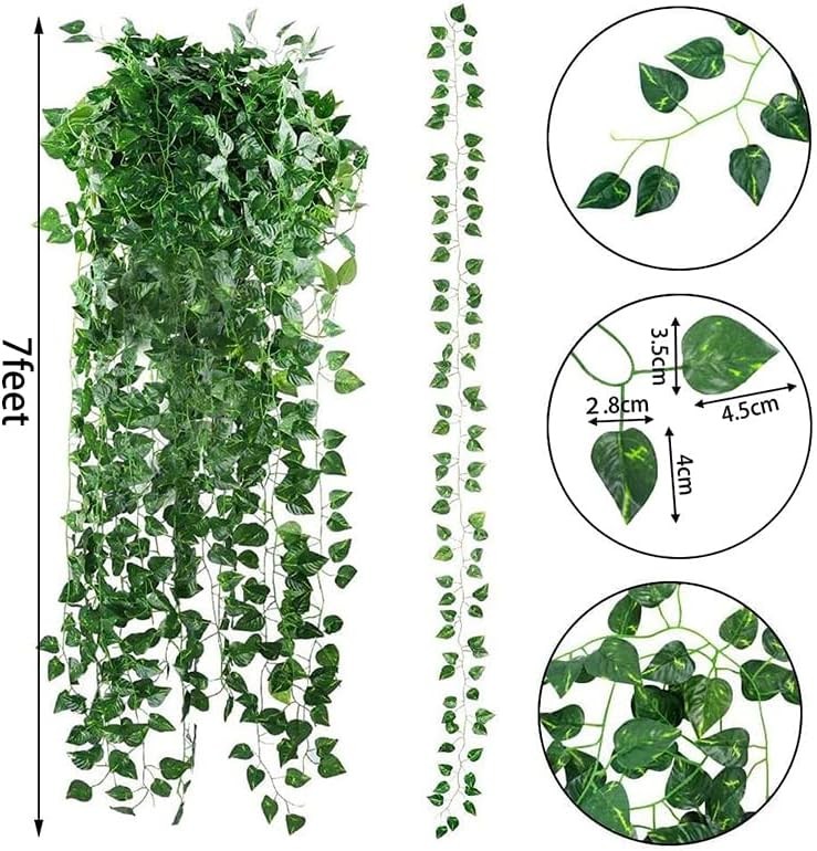 24 Pack 168Ft Artificial Ivy Greenery Garland, Fake Vines Hanging Plants Backdro