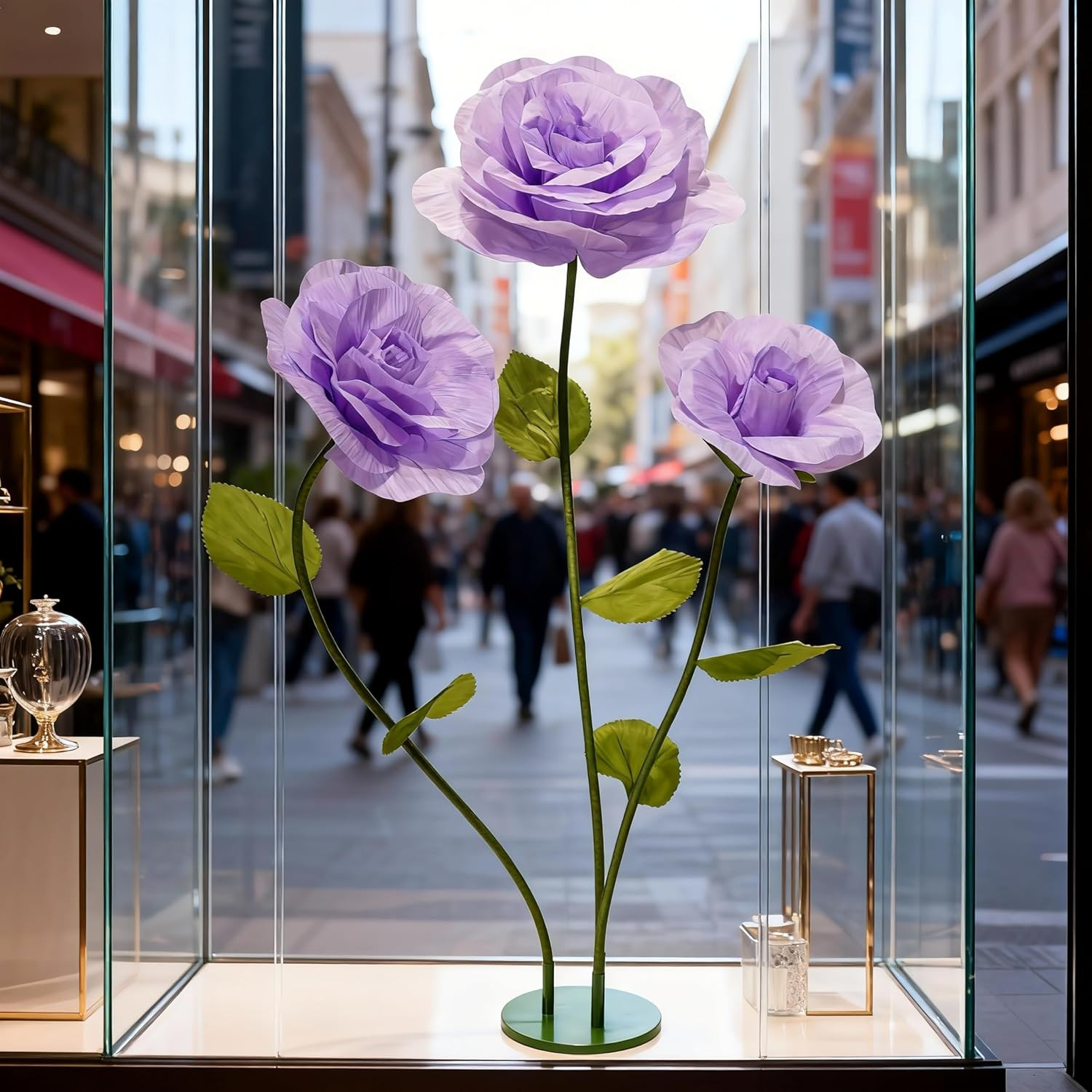 Large Purple Artificial Rose Decor for Weddings, Events, & Home Styling