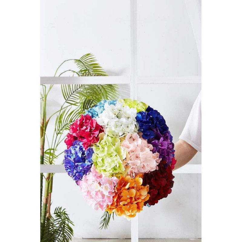 Silk Hydrangea Flower Heads W/ Stems Artificial Wedding Decor Centerpieces New