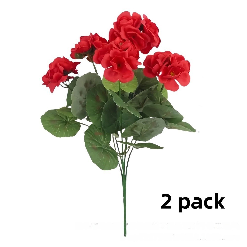 Begonia Flower Artificial Silk 35cm Lifelike Home Wedding Outdoor Decoration