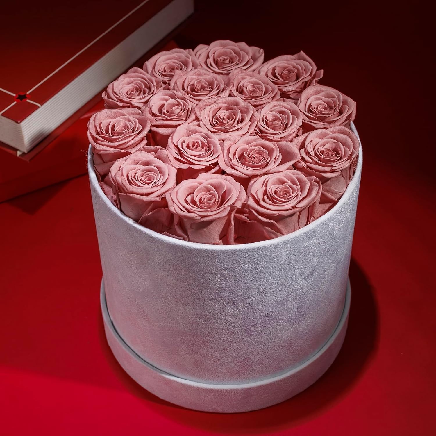 Luxury Preserved Roses in Suede Box – 17 Roses for Anniversaries & Birthdays