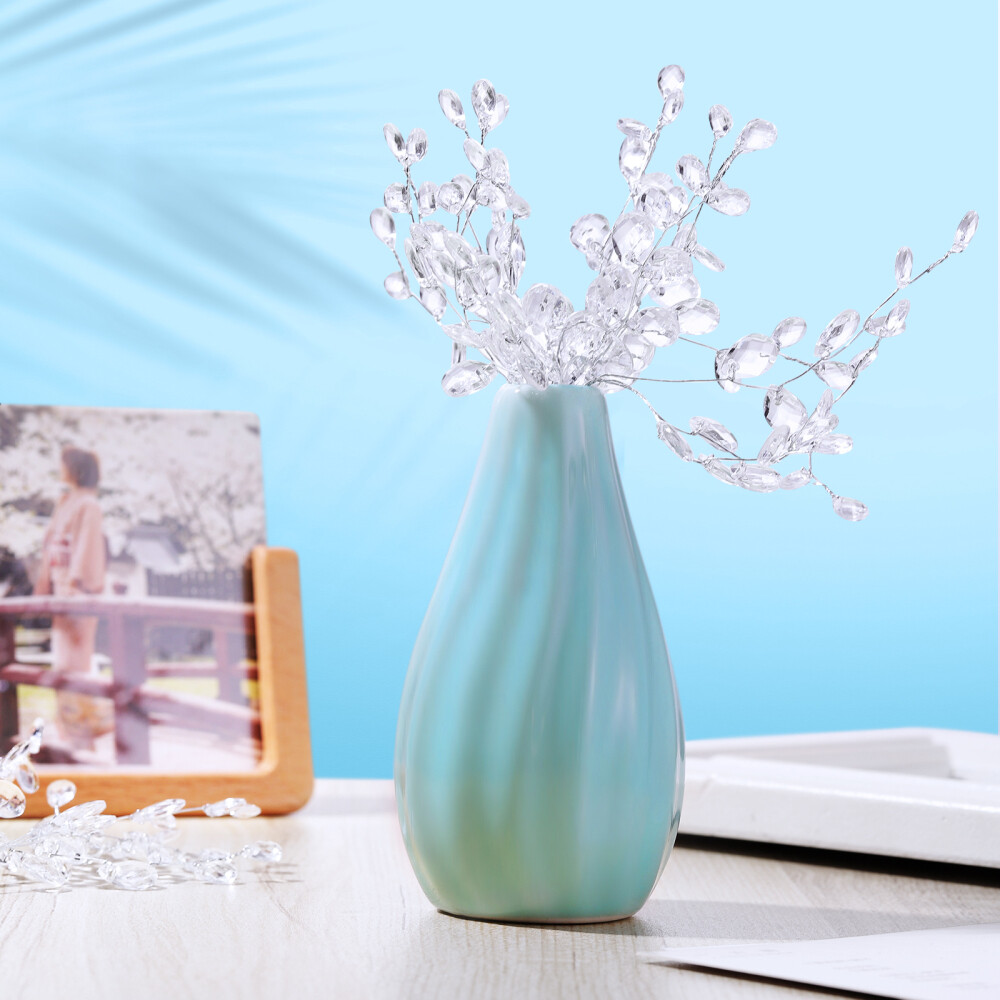 50PCS White Artificial Crystal Flower Bouquets for Christmas Tree Decoration