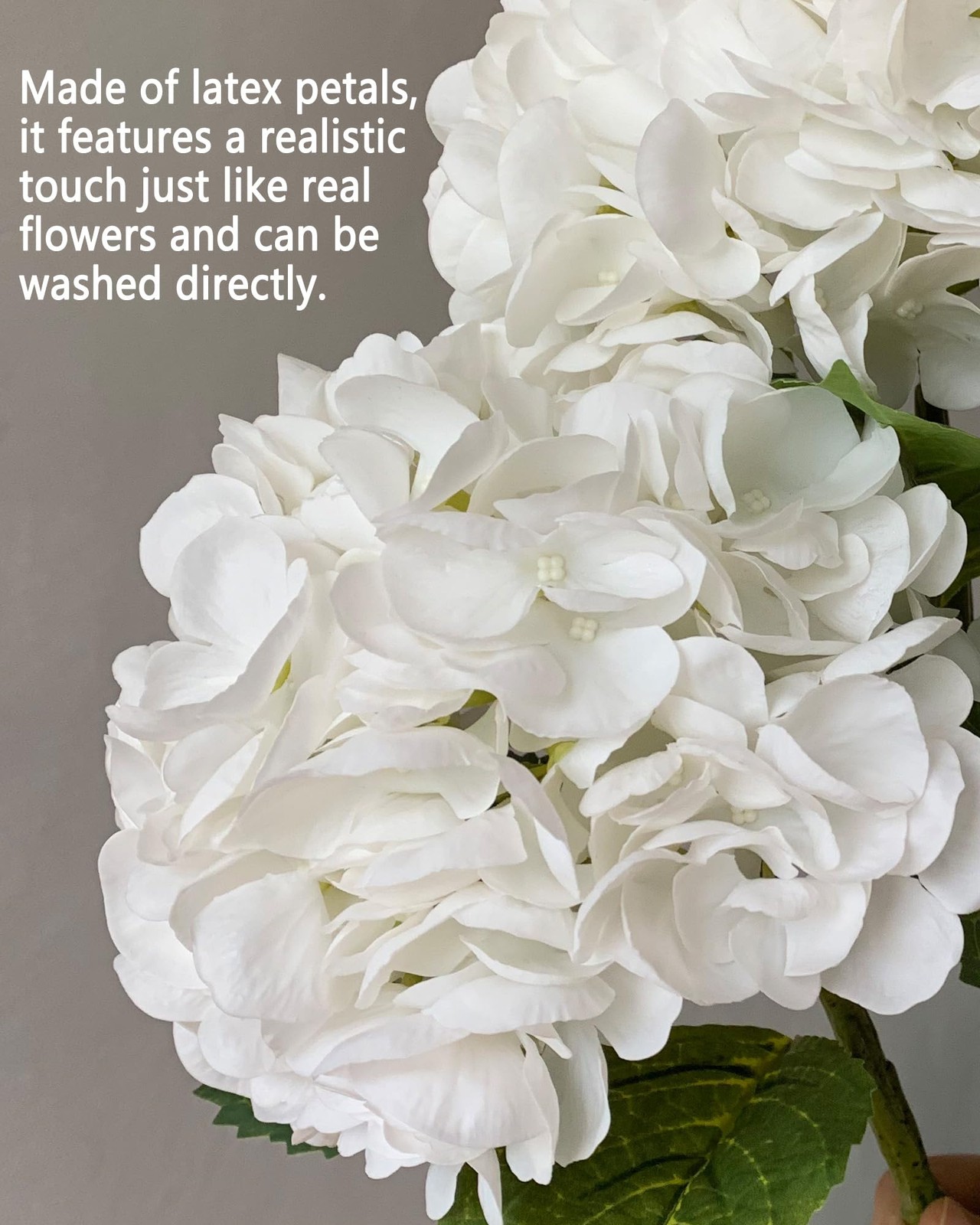 21in Hydrangea Artificial Flowers 3Pcs: Real Touch Latex Lifelike Large Hydra…