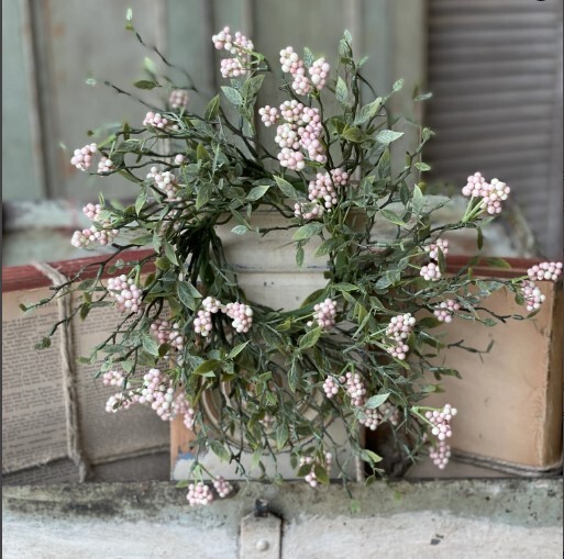 New Farmhouse SAVANNAH BUDS CANDLE RING Wreath 3″