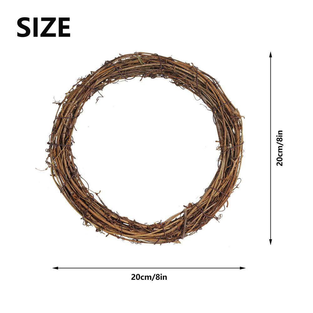 1 In. Natural Vine Wreath Set 8 In. Brown Artificial Plant Type Vine 6 Piece for