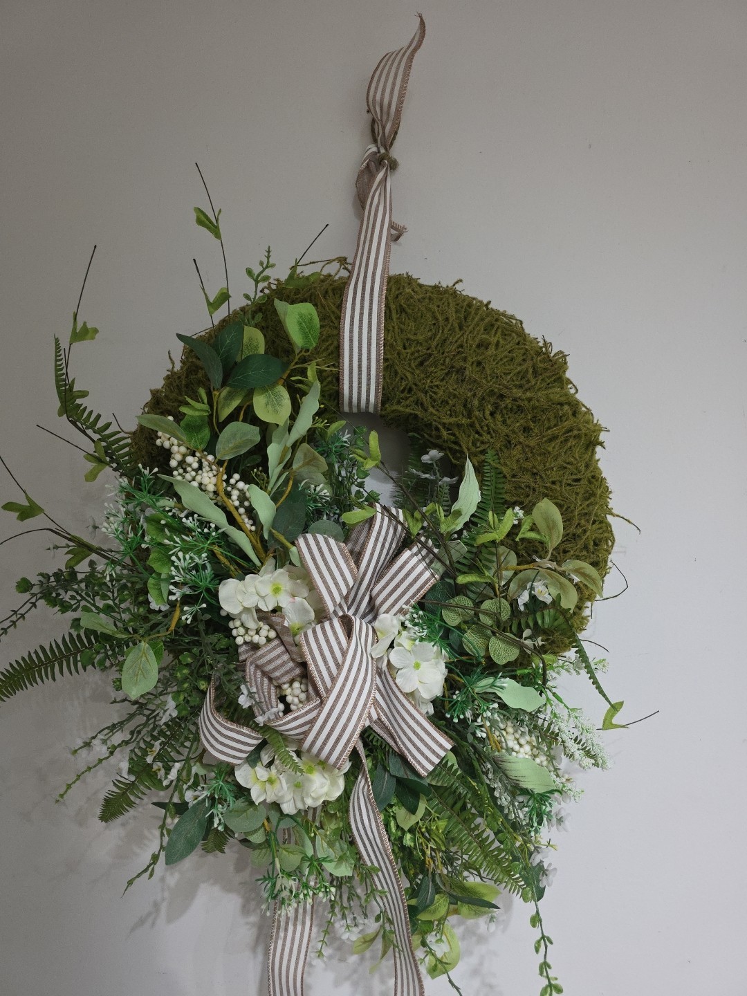 Handmade Every Day Year Round Moss Covered Angel Vine Wreath Large