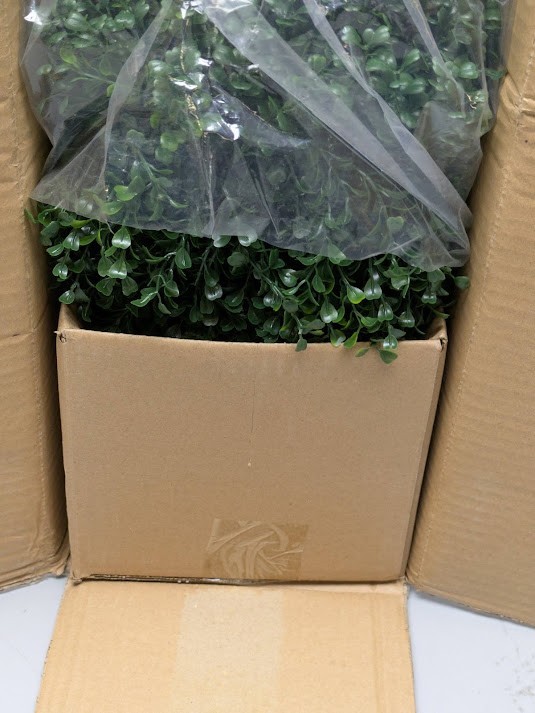 Nearly Natural 36 in. Indoor/Outdoor Artificial Triple Ball Boxwood Topiary Tree