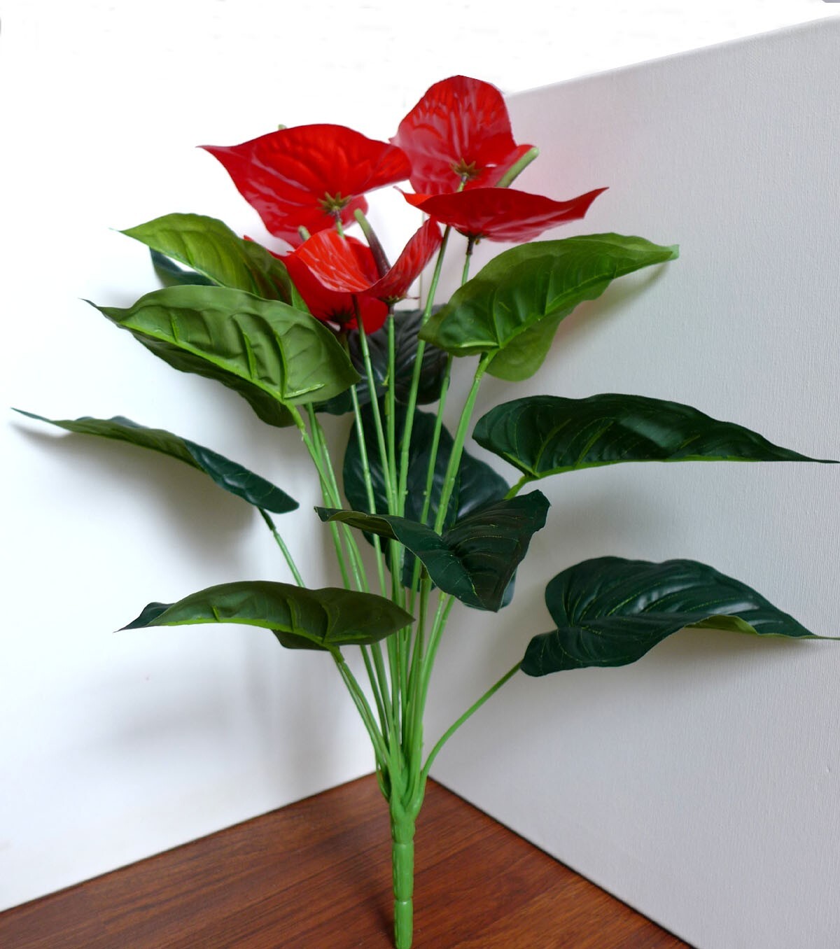 20″ Height Artificial Plant Tree Grass Lifelike Leaf 5 Palm Flowers Bush