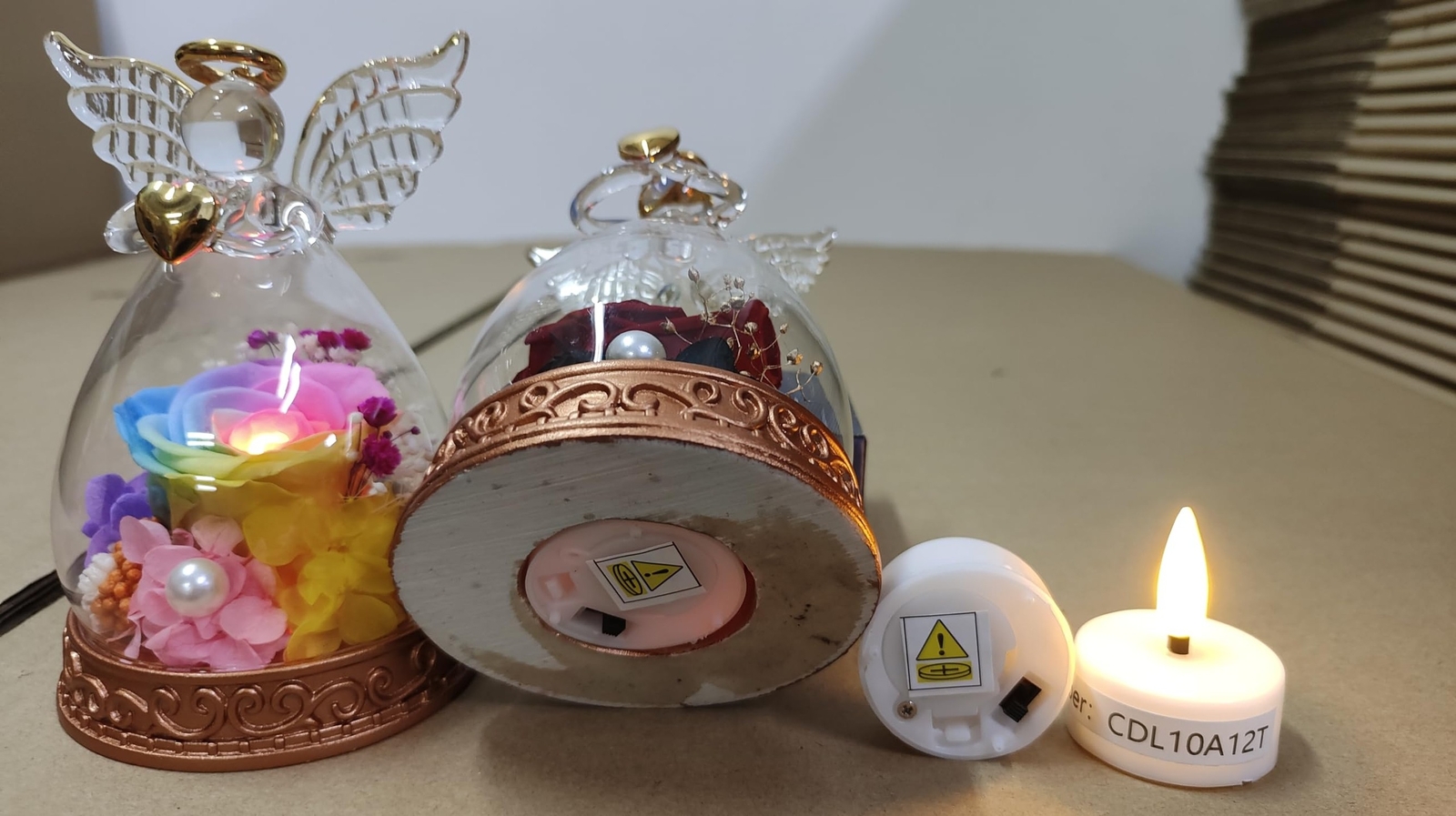 Angel Gifts for Women, Mom, Grandma, Preserved Real Rose in Glass Angel Figur…