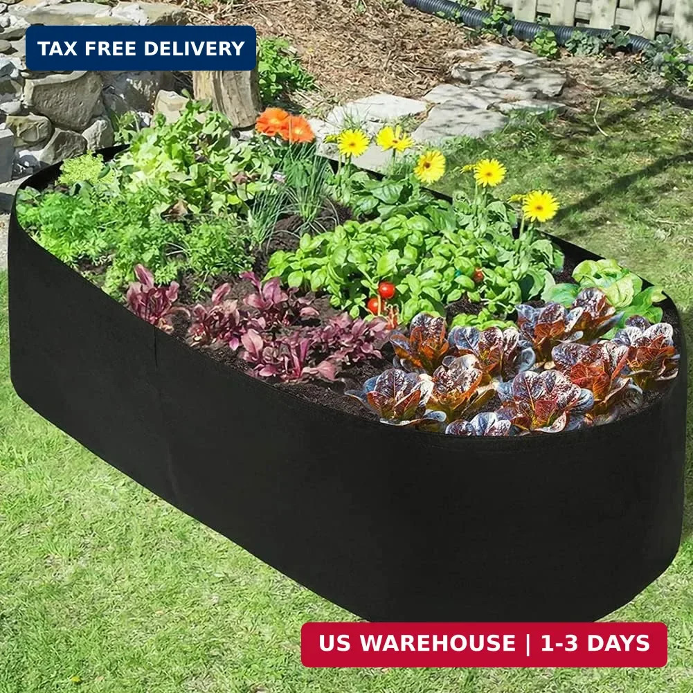 Fabric Raised Garden Bed, Raised Planters for Outdoor Plants, Rectangle Garden G