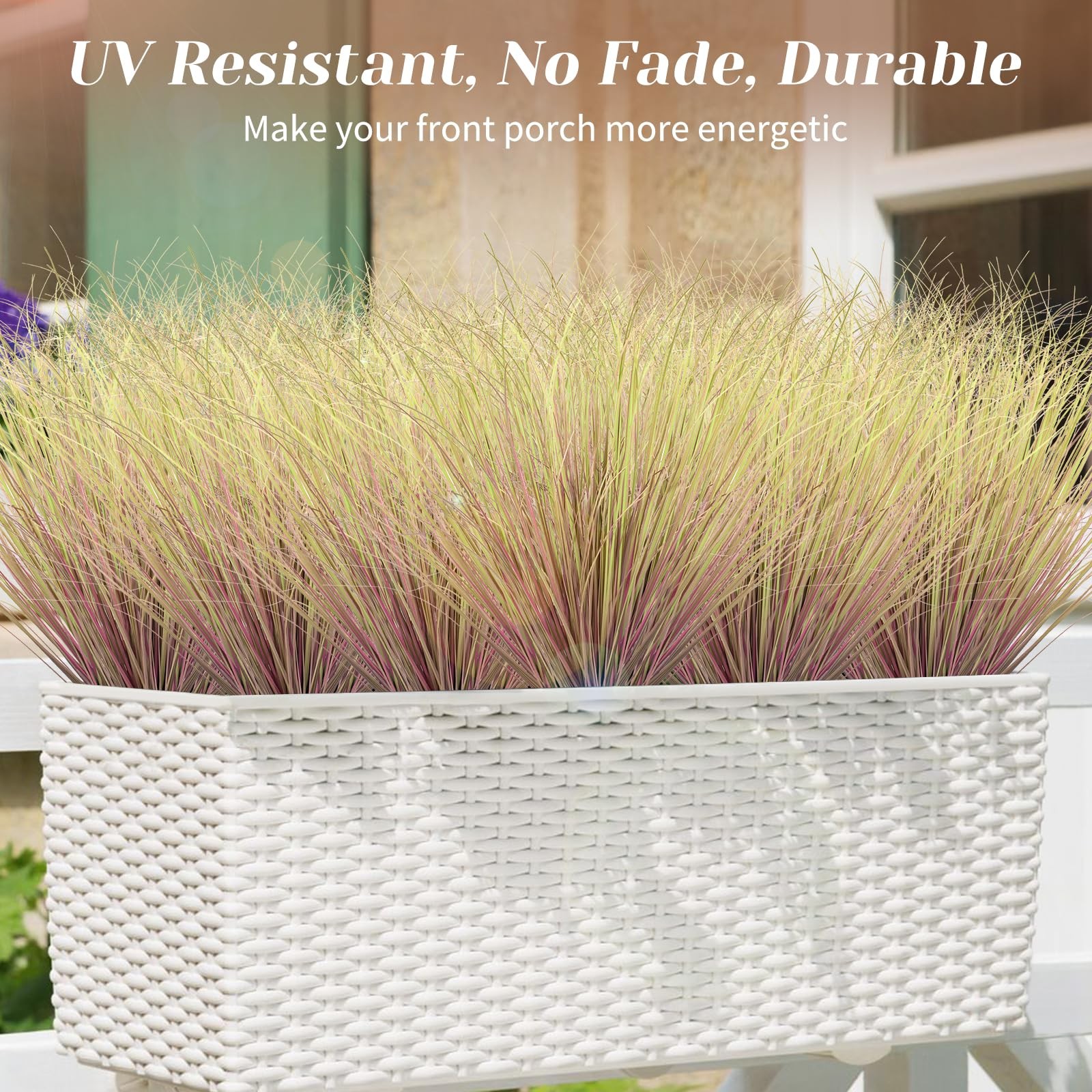 10 Bundles Fake Grass Plants Artificial Plants Outdoor Faux Plants Tall Shrub…