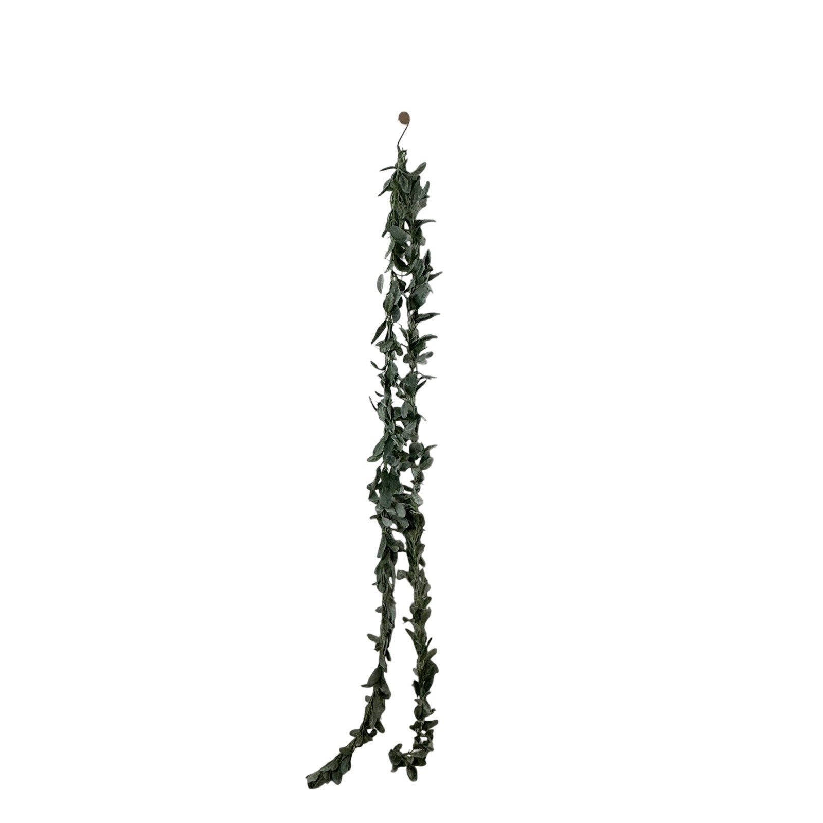 Faux Lambs Ear Set of 2 Garland 60 Inch Artificial Flocked Sage Green Farmhouse