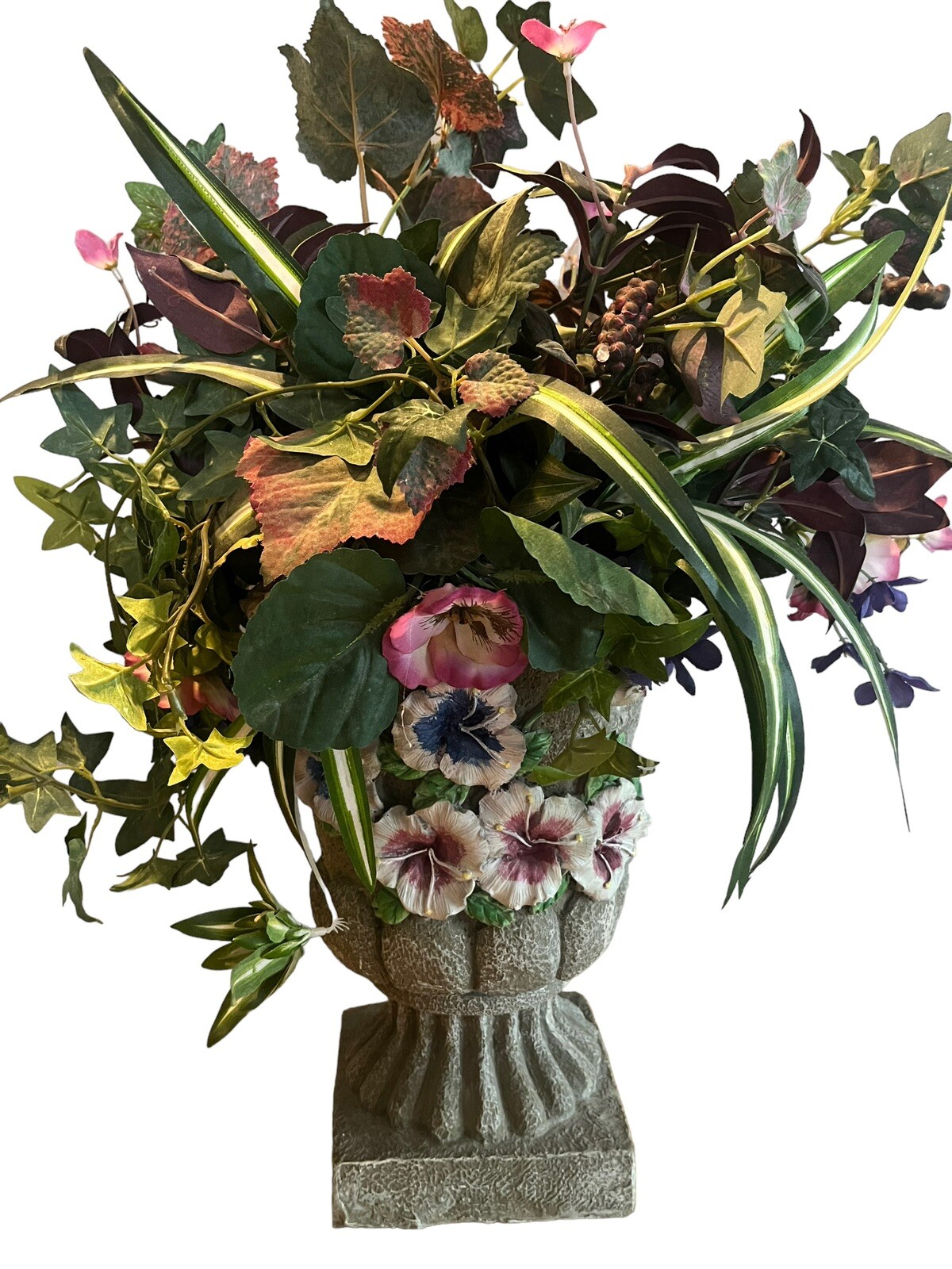 Decorative Planter Faux Greenery Floral Home Decor Large Sized