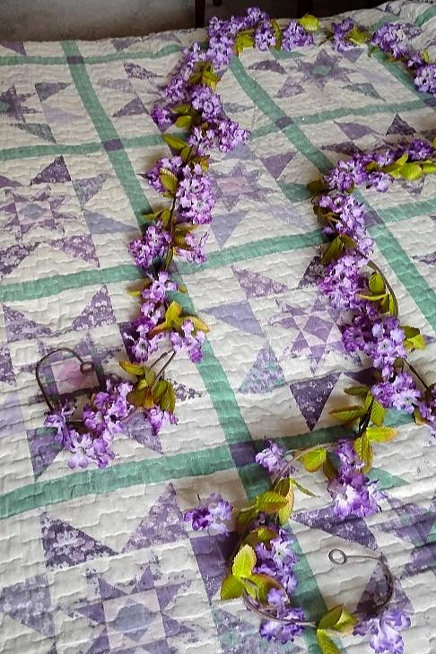 10 Ft. Artificial LILAC Flower Garland Realistic Summer Swag , Wedding, Mantel