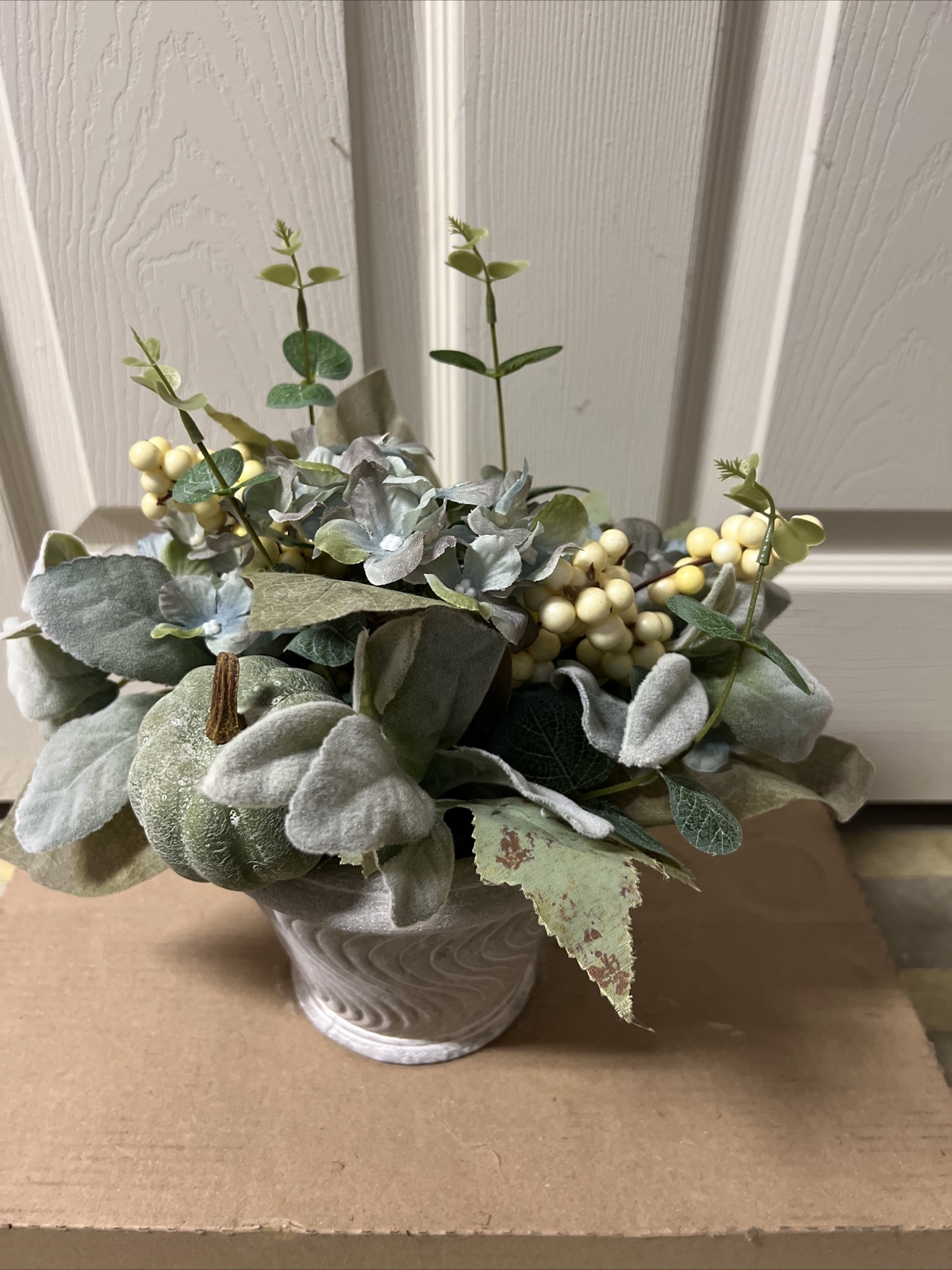 Eucalyptus Leaves Fall Flower arrangement Pumpkin