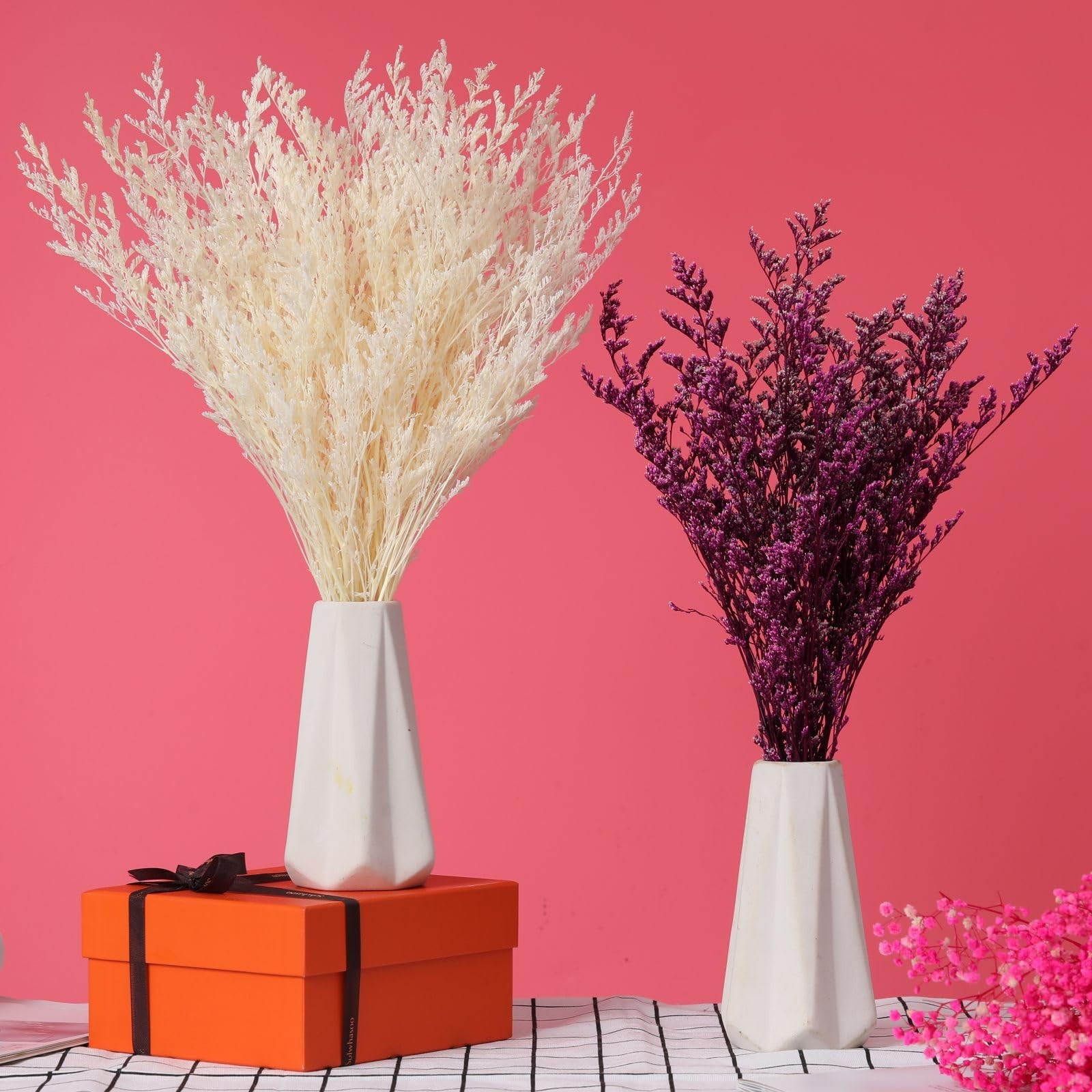 Dried Flowers Bouquet, Dry Caspia Flower Bundle, Floral Lavender, Babys Breat…