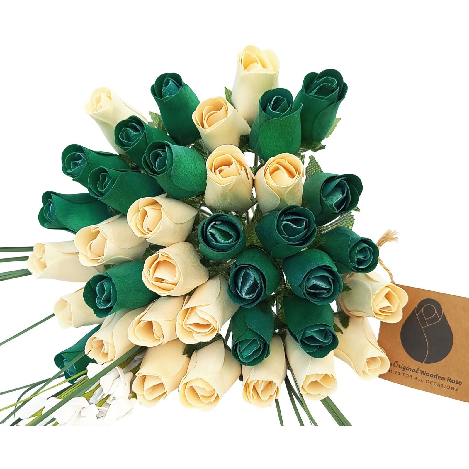 Saint Patrick’s Day Flower Bouquet. The Original Wooden Rose 1, 2, 3 Dozen