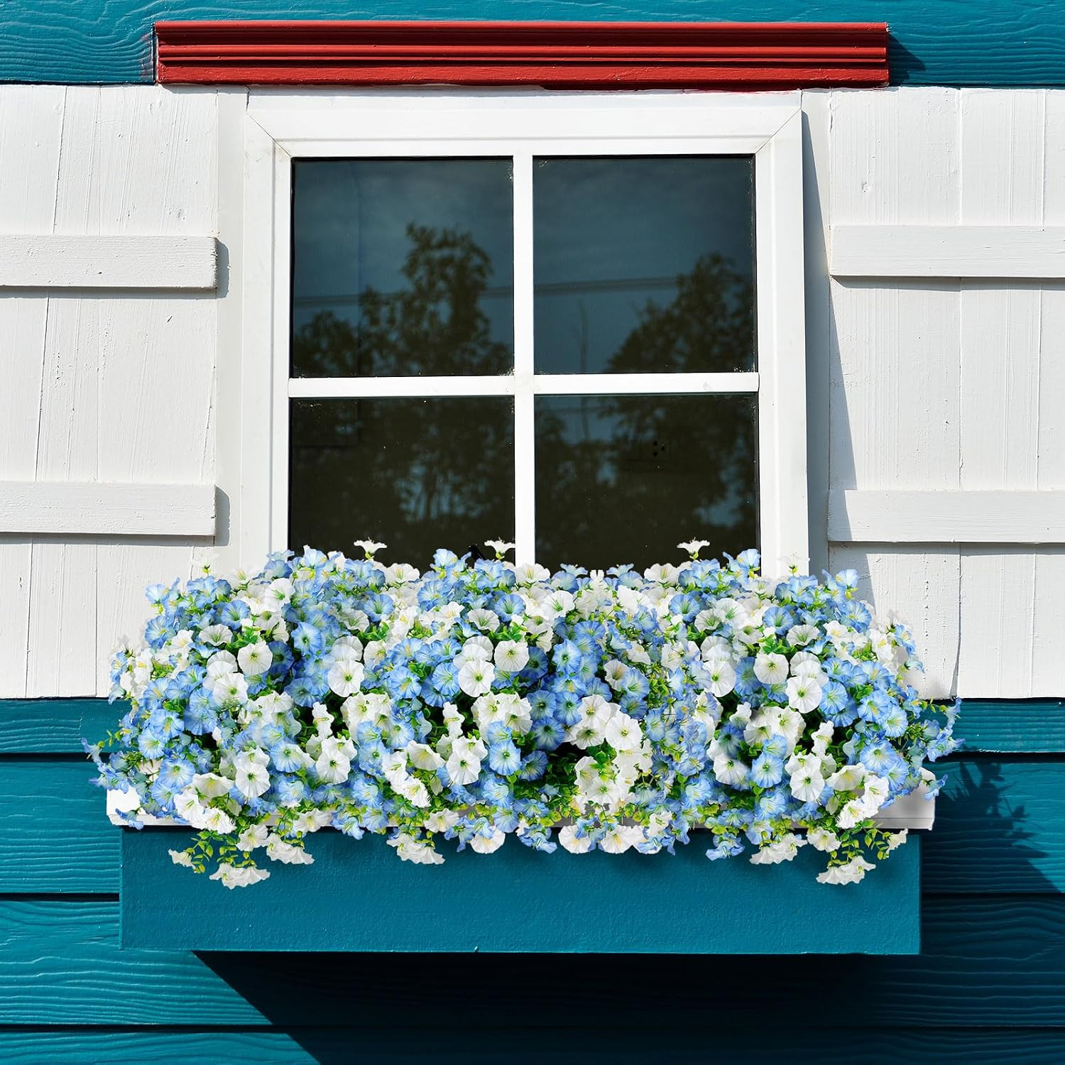 20 Bundles UV Resistant Faux Morning Glory & Eucalyptus for Outdoor Decor