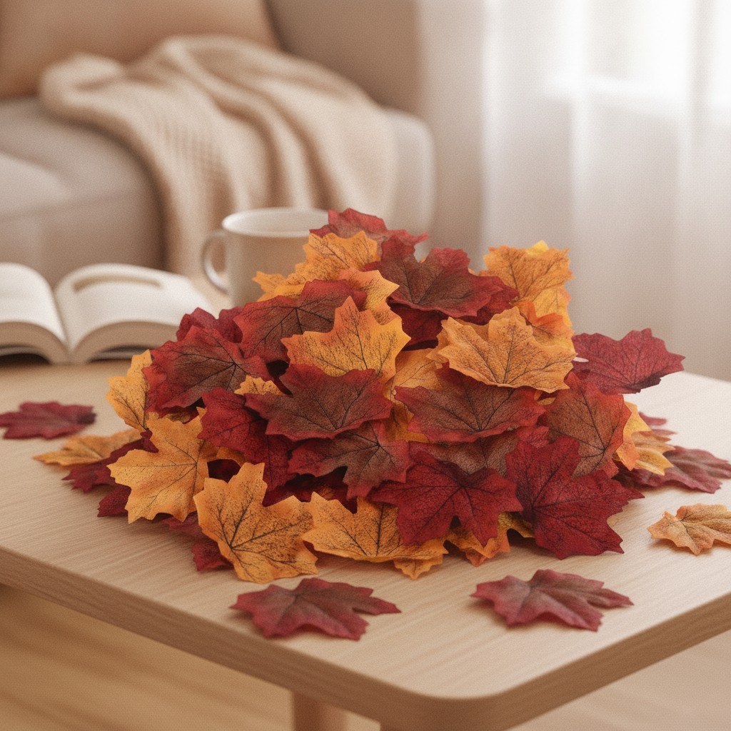 Artificial Leaves, 200 Pcs Mixed Fall Maple Autumn Fake Leaf for Wedding Part…