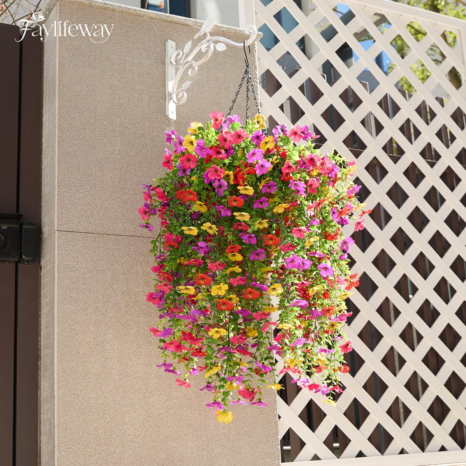 Artificial Hanging Flowers 29.5″ Long 101 Flower Heads – UV Resistant Outdoor