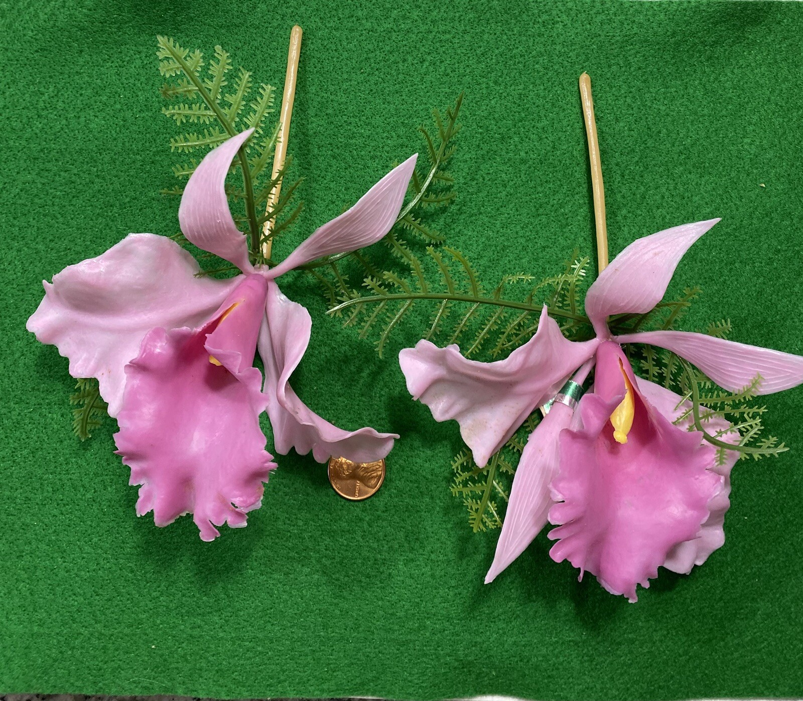 Vintage Pink Single Plastic Orchids (2)