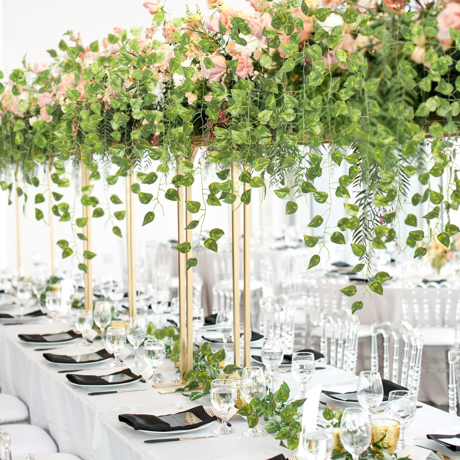24 Pack 173ft Artificial Ivy Vines Fake Leaves Garland for Wedding Party Decor